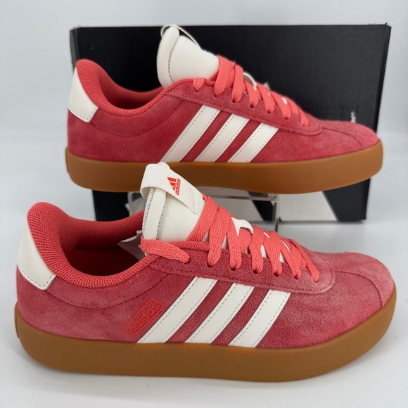 adidas Shoes - Adidas VL Court 3.0 Pink Suede Gum Sole Low Top Sneakers JP5327 Womens 6.5